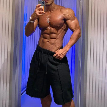 Aidase Mens Casual Sports Shorts Genderless 2024 New Streetwear Fitness Solid Color Loose Simple Comfortable Five-Point Pants Unisex aidase-shop